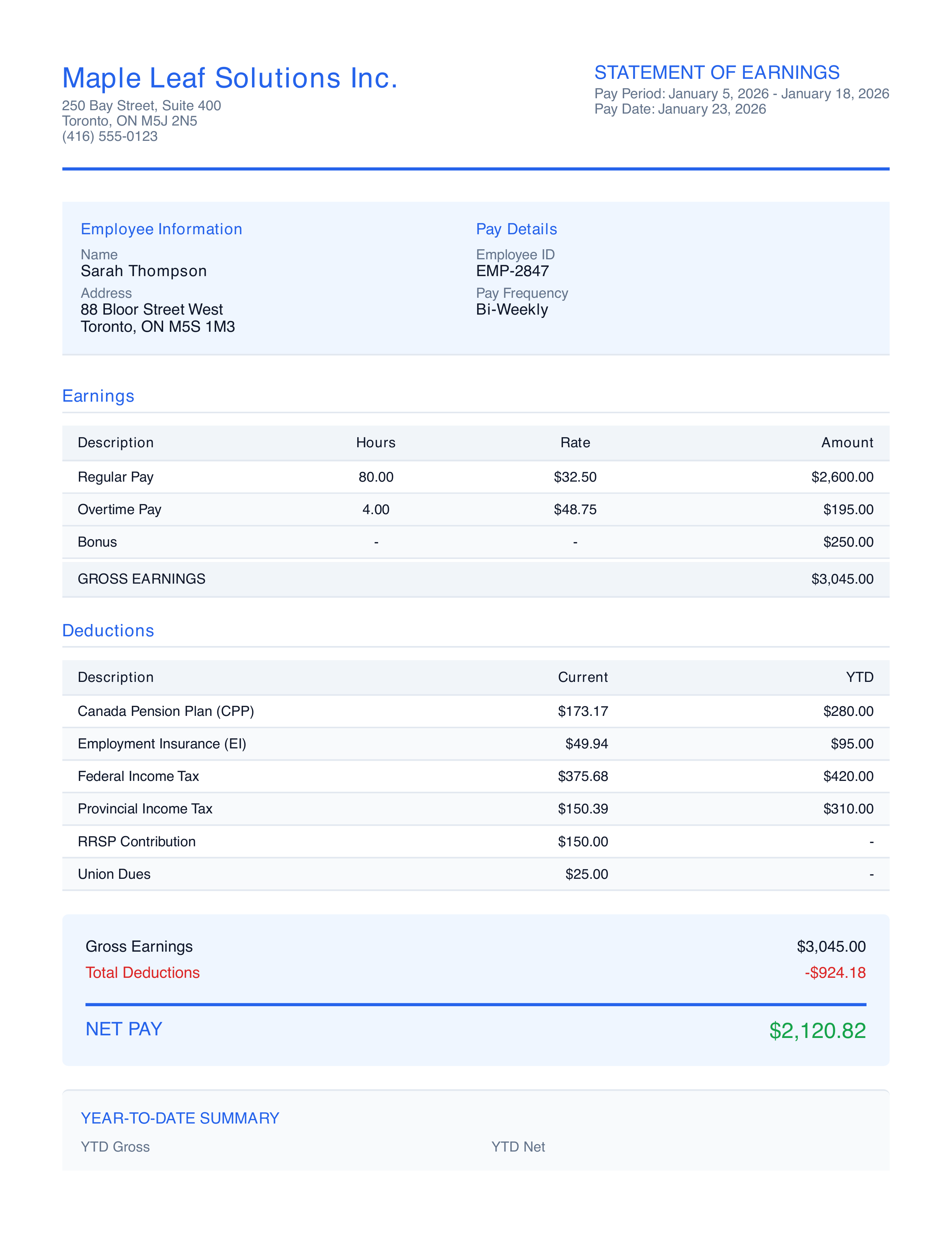 Modern Alt Australian payslip template design
