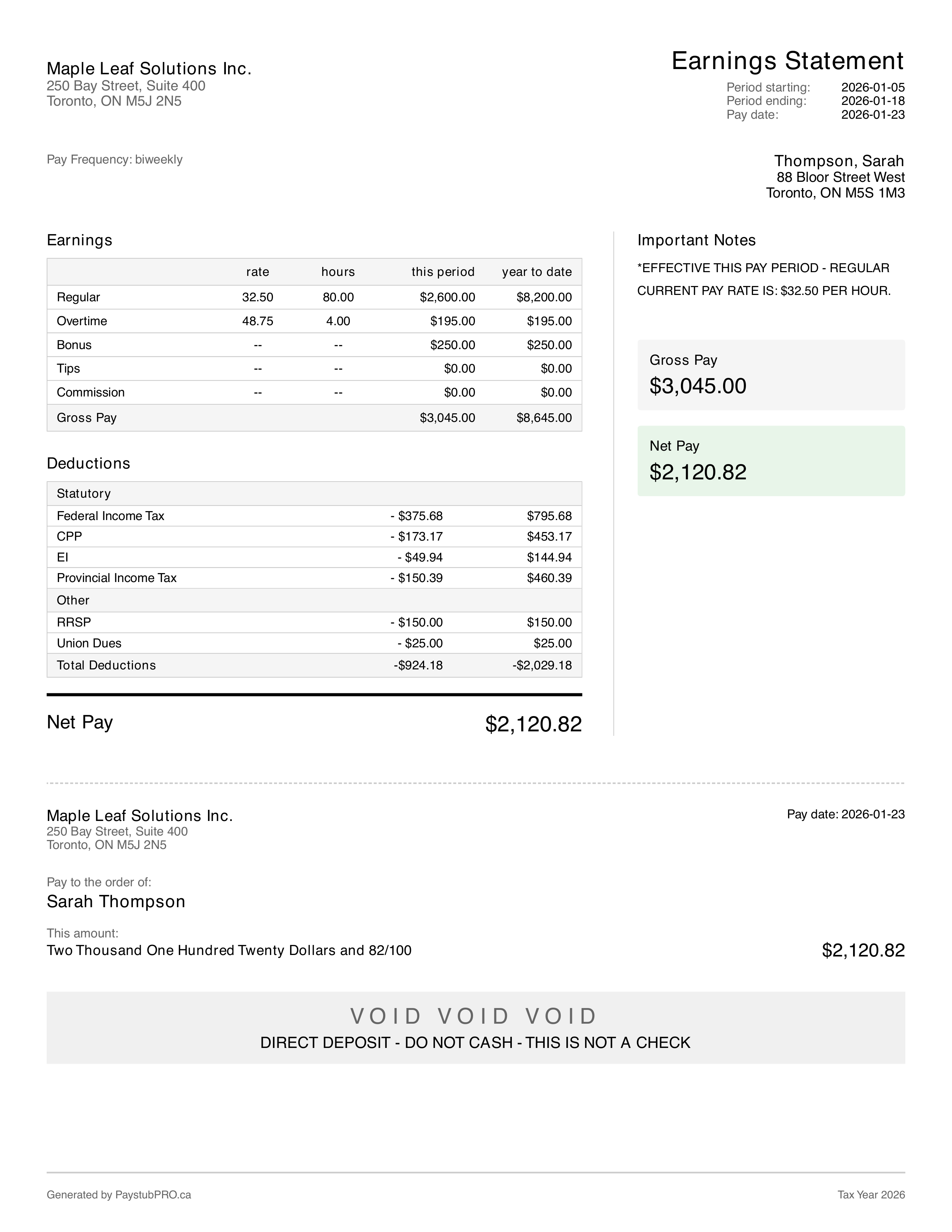 Statement Australian payslip template design